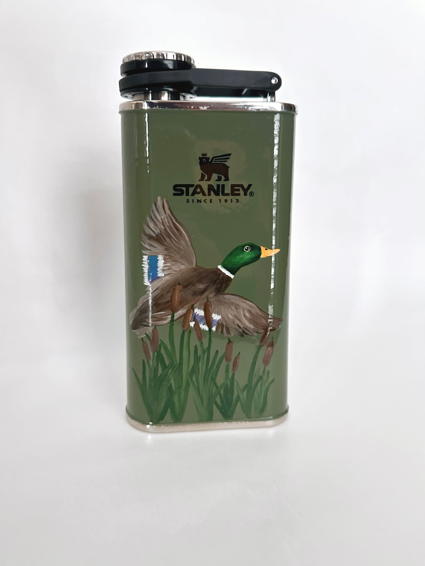 Hand Painted Duck Flask