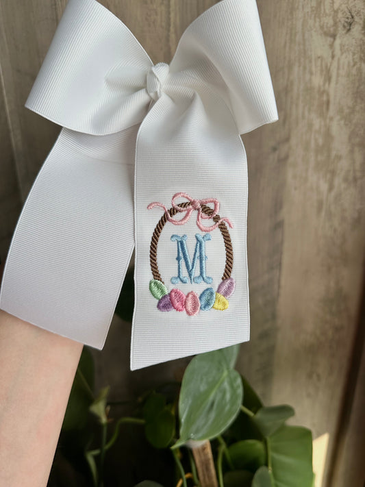 Easter monogram bow *PREORDER