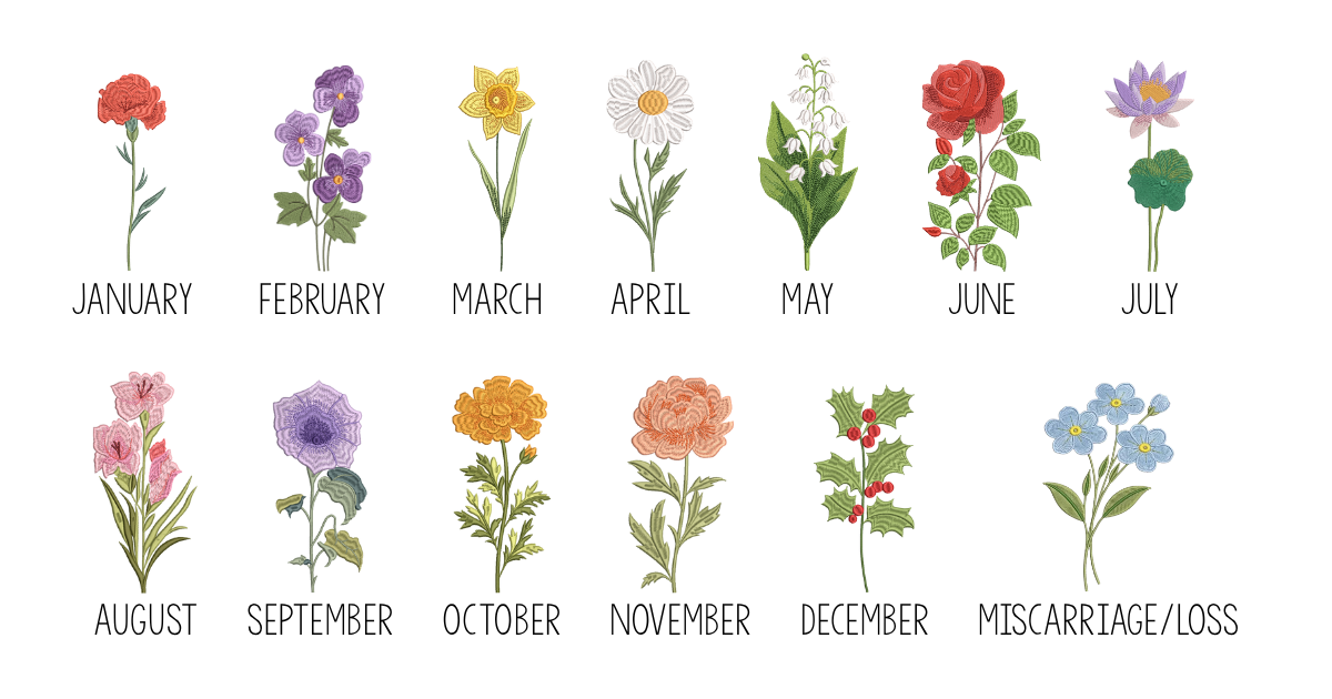 Birth Flower Wreath Sash