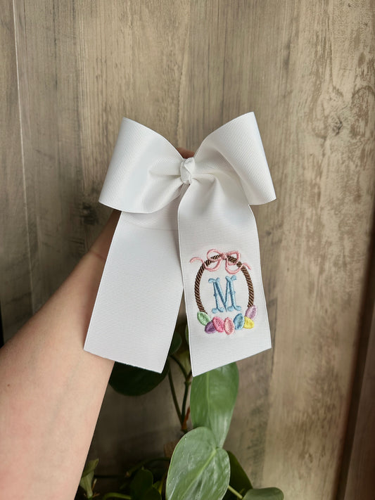 Easter monogram bow *PREORDER