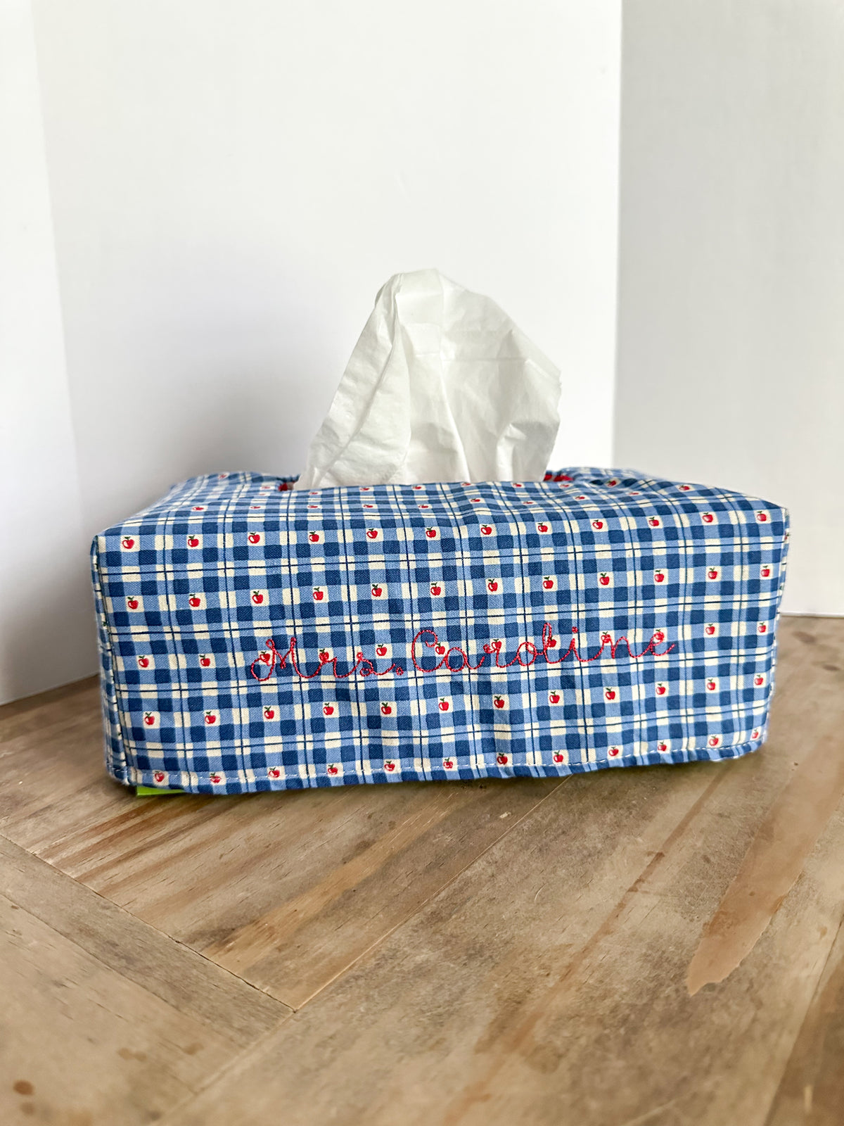 Embroidered Teacher Tissue Box Cover